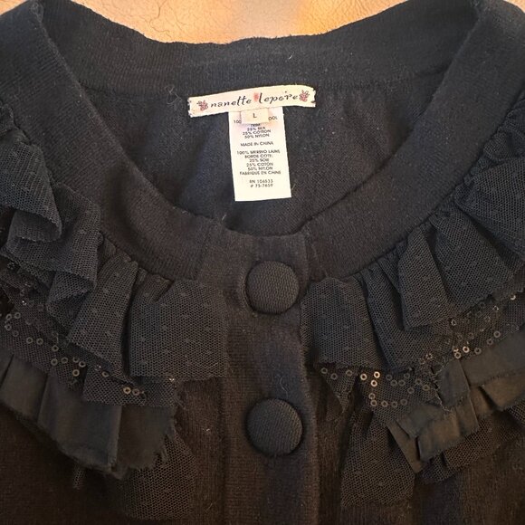 The Nanette Lepore cropped button-down black sweater - Picture 3 of 3